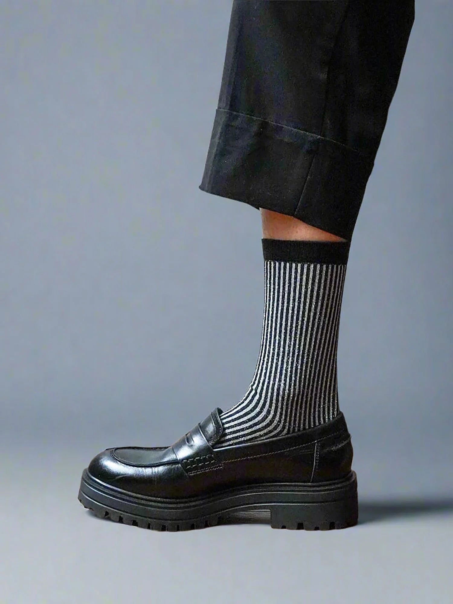 KLUE Glitter Lurex socks in eco-friendly Lyocell | Leopard amber
