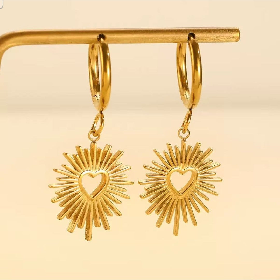 MG Heart Burst Earrings