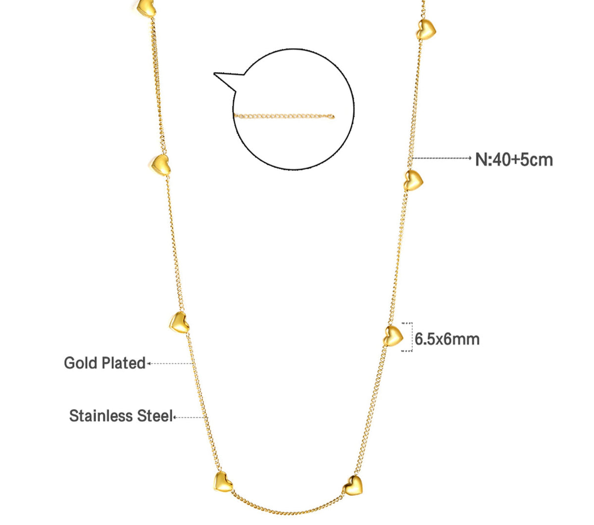 MG Heart Choker Necklace