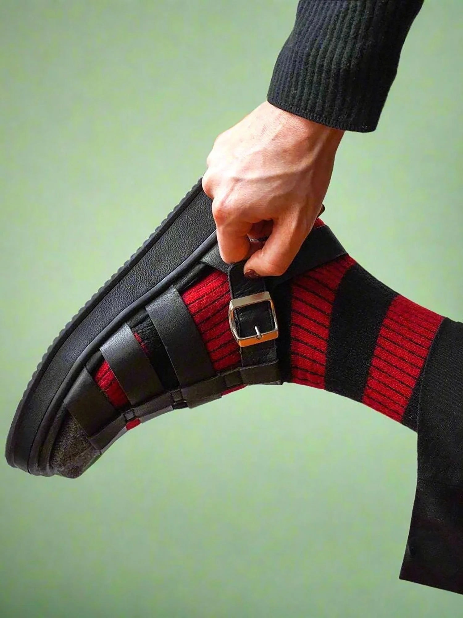 KLUE Merino Wool socks with Stripes | Khaki-Yellow