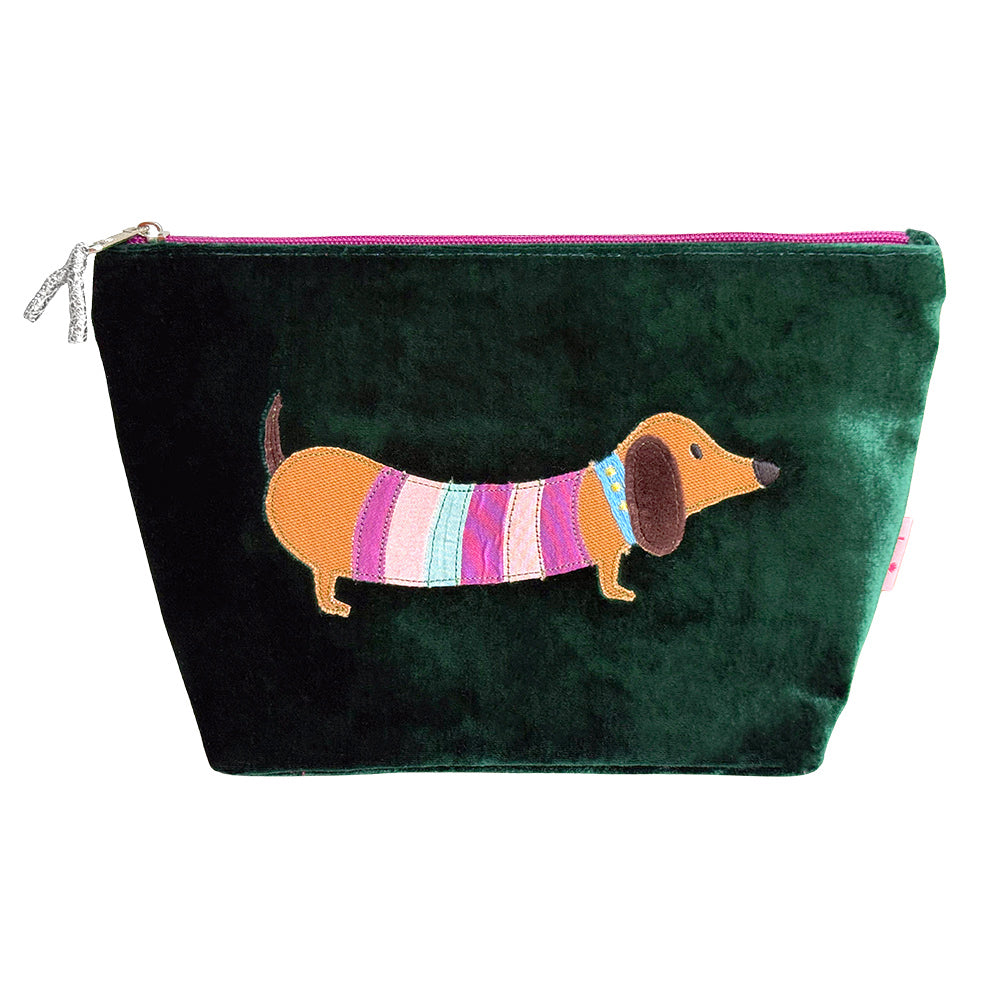 Lua Wide Velvet Cosmetic Pouch