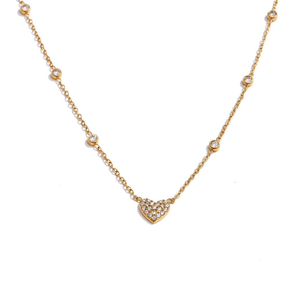 MG Sparkle Heart Charm Necklace