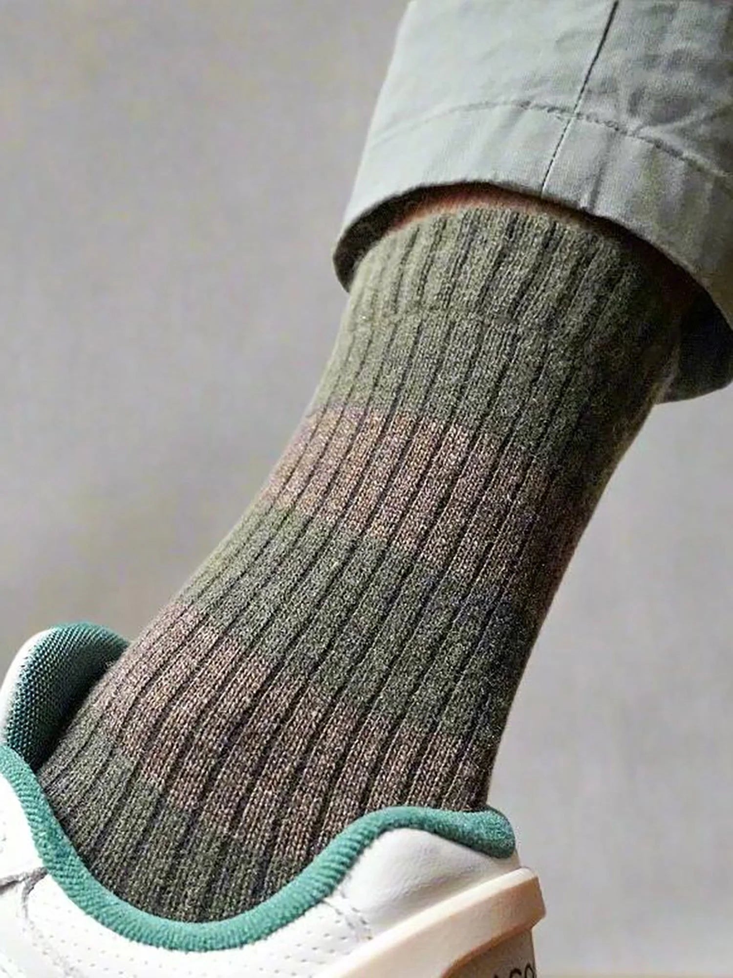 KLUE Merino Wool socks with Stripes | Khaki-Yellow
