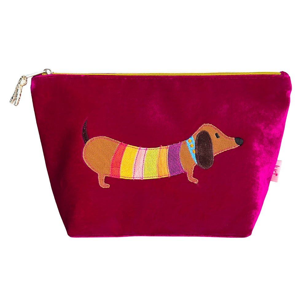 Lua Wide Velvet Cosmetic Pouch