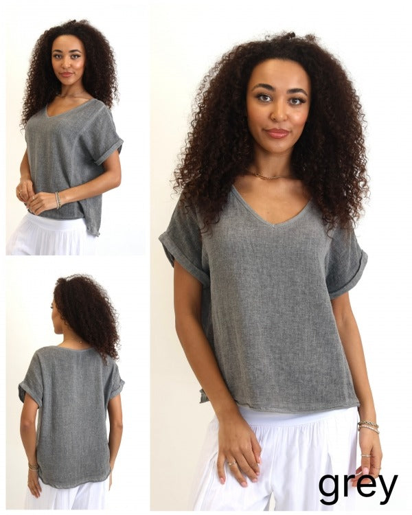 T1 Linen Cotton Mix Top